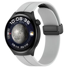 Cinturino in silicone con fibbia pieghevole per Huawei Watch 4 / Watch 4 Pro (grigio chiaro)