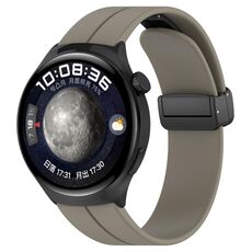 Cinturino in silicone con fibbia pieghevole per Huawei Watch 4 / Watch 4 Pro (grigio siderale)