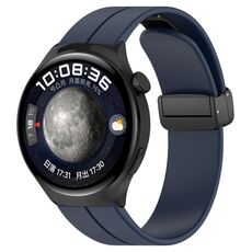 Cinturino in silicone con fibbia pieghevole per Huawei Watch 4 / Watch 4 Pro (blu notte)