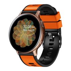 Per Garmin Forerunner 265S / 255S / Venu 2S Cinturino in silicone bicolore intrecciato da 18 mm (arancione nero)