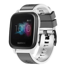 Per Garmin Forerunner 265S / 255S / Venu 2S Cinturino in silicone bicolore intrecciato da 18 mm (grigio bianco)