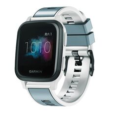 Per Garmin Forerunner 265S / 255S / Venu 2S Cinturino in silicone bicolore intrecciato da 18 mm (blu grigio bianco)