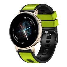 Per Garmin Forerunner 265S / 255S / Venu 2S Cinturino in silicone bicolore intrecciato da 18 mm (nero lime)