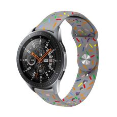 Per Garmin Venu / SQ / SQ2 / Venu 2 Plus Cinturino sportivo in silicone con punti arcobaleno da 20 mm (grigio)