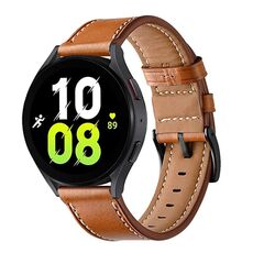 Per Garmin Venu / SQ / SQ2 / Venu 2 Plus Cinturino in vera pelle con fibbia nera cucita (marrone)