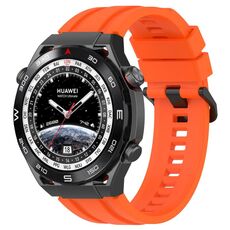 Per Huawei Watch Ultimate Long & Short Sports Set di cinturini in silicone tinta unita (arancione)