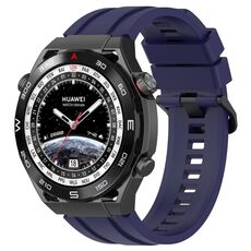 Per Huawei Watch Ultimate Long & Short Sports Set di cinturini in silicone tinta unita (blu notte)