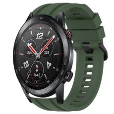 Per Huawei Watch GT3 Pro 46mm Set di cinturini sportivi in silicone tinta unita lunghi e corti (verde scuro)