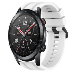Per Huawei Watch GT3 Pro 46mm Set di cinturini sportivi in silicone tinta unita lunghi e corti (bianco)
