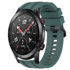 Per Huawei Watch GT3 Pro 46mm Set di cinturini sportivi in silicone tinta unita lunghi e corti (verde oliva)
