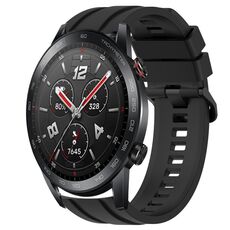Per Huawei Watch GT3 Pro 46mm Set di cinturini sportivi in silicone tinta unita lunghi e corti (nero)