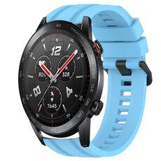 Per Huawei Watch GT3 Pro 46mm Set di cinturini sportivi in silicone tinta unita lunghi e corti (blu cielo)