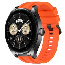 Per Huawei Watch GT3 46mm Set di cinturini sportivi in silicone tinta unita lunghi e corti (arancione)