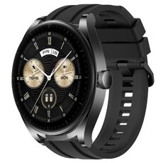 Per Huawei Watch GT3 46mm Set di cinturini sportivi in silicone tinta unita lunghi e corti (nero)