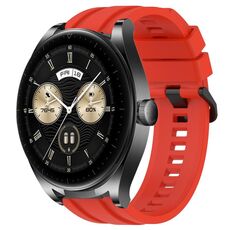 Per Huawei Watch GT3 46mm Set di cinturini sportivi in silicone tinta unita lunghi e corti (rosso)