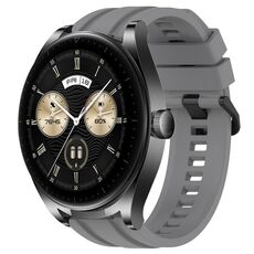 Per Huawei Watch GT3 46mm Set di cinturini sportivi in silicone tinta unita lunghi e corti (grigio)