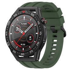 Per Huawei Watch GT3 SE Set di cinturini sportivi in silicone tinta unita lunghi e corti (verde scuro)