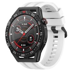 Per Huawei Watch GT3 SE Set di cinturini sportivi in silicone tinta unita lunghi e corti (bianco)