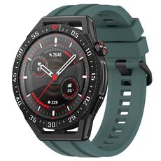 Per Huawei Watch GT3 SE Set di cinturini sportivi in silicone tinta unita lunghi e corti (verde oliva)