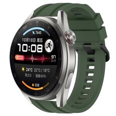 Per Huawei Watch 3 Pro New Long & Short Sports Set di cinturini in silicone tinta unita (verde scuro)