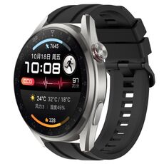 Per Huawei Watch 3 Pro New Long & Short Sports Set di cinturini in silicone tinta unita (nero)