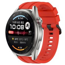 Per Huawei Watch 3 Pro New Long & Short Sports Set di cinturini in silicone tinta unita (rosso)