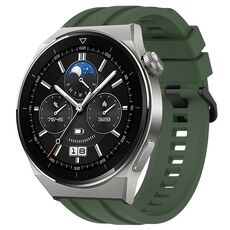 Per Huawei Watch 3 Pro Long & Short Sports Set di cinturini in silicone tinta unita (verde scuro)