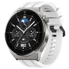 Per Huawei Watch 3 Pro Long & Short Sports Set di cinturini in silicone tinta unita (bianco)