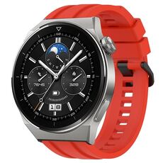 Per Huawei Watch 3 Pro Long & Short Sports Set di cinturini in silicone tinta unita (rosso)