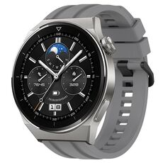 Per Huawei Watch 3 Pro Long & Short Sports Set di cinturini in silicone tinta unita (grigio)
