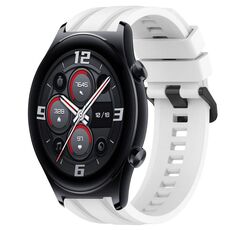 Per Huawei Watch 3 Set di cinturini per orologio in silicone tinta unita sportivi lunghi e corti (bianco)