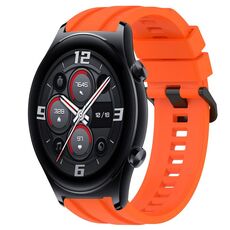 Per Huawei Watch 3 Set di cinturini sportivi in silicone tinta unita lunghi e corti (arancione)