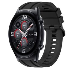 Per Huawei Watch 3 Set di cinturini per orologio in silicone tinta unita sportivi lunghi e corti (nero)