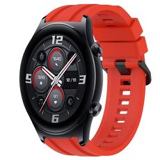 Per Huawei Watch 3 Set di cinturini sportivi in silicone tinta unita lunghi e corti (rosso)