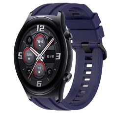 Per Huawei Watch 3 Set di cinturini sportivi in silicone tinta unita lunghi e corti (blu notte)