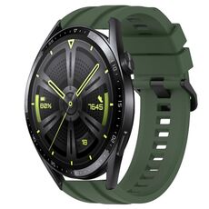 Per Huawei Watch GT Runner Set di cinturini sportivi in silicone tinta unita lunghi e corti (verde scuro)
