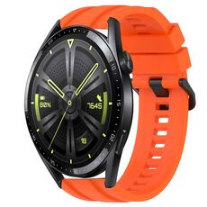 Per Huawei Watch GT Runner Set di cinturini sportivi in silicone tinta unita lunghi e corti (arancione)