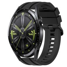 Per Huawei Watch GT Runner Set di cinturini sportivi in silicone tinta unita lunghi e corti (nero)