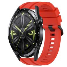 Per Huawei Watch GT Runner Set di cinturini sportivi in silicone tinta unita lunghi e corti (rosso)