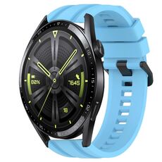 Per Huawei Watch GT Runner Set di cinturini sportivi in silicone tinta unita lunghi e corti (blu cielo)