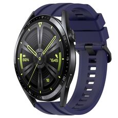 Per Huawei Watch GT Runner Set di cinturini sportivi in silicone tinta unita lunghi e corti (blu notte)