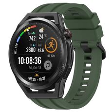 Per Huawei Watch Buds Long & Short Sports Set di cinturini in silicone tinta unita (verde scuro)