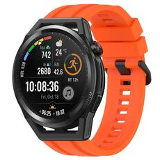 Per Huawei Watch Buds Long & Short Sports Set di cinturini in silicone tinta unita (arancione)