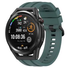 Per Huawei Watch Buds Long & Short Sports Set di cinturini in silicone tinta unita (verde oliva)