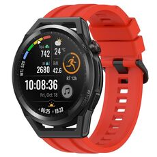 Per Huawei Watch Buds Long & Short Sports Set di cinturini in silicone tinta unita (rosso)