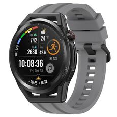 Per Huawei Watch Buds Long & Short Sports Set di cinturini in silicone tinta unita (grigio)