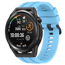 Per Huawei Watch Buds Long & Short Sports Set di cinturini in silicone tinta unita (azzurro cielo)