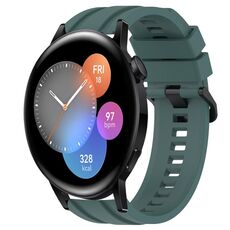 For Honor Watch GS 3 Set di cinturini sportivi in silicone tinta unita lunghi e corti (verde oliva)
