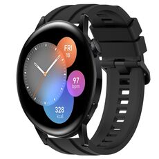 For Honor Watch GS 3 Set di cinturini sportivi in silicone tinta unita lunghi e corti (nero)