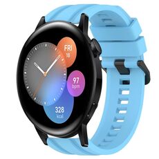 For Honor Watch GS 3 Set di cinturini sportivi in silicone tinta unita lunghi e corti (blu cielo)